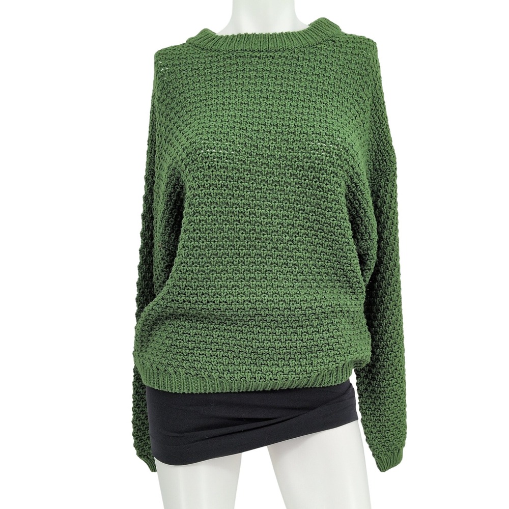 Universal Thread Green Chunky Knit Sweater Cozy Granola Fisherman Pullover Small